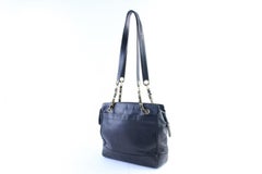 Chanel Caviar Triple Cc Chain Tote 28cr0605 Black Leather Shoulder Bag