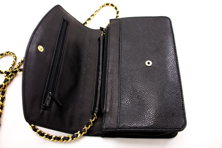 CHANEL Caviar WOC Wallet On Chain Black Shoulder Crossbody Bag For Sale ...