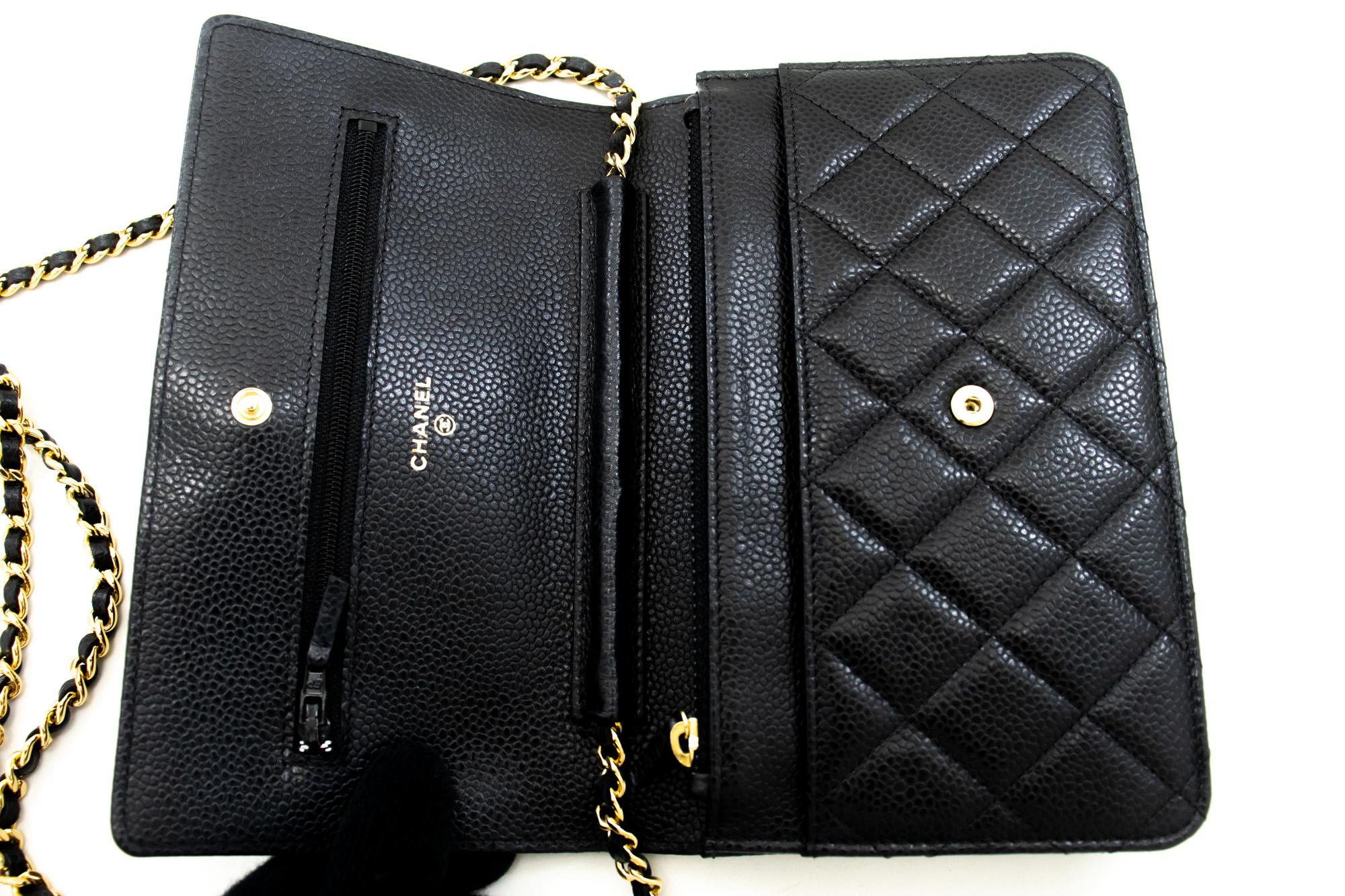 CHANEL Caviar WOC Wallet On Chain Black Shoulder Crossbody Bag For Sale 6