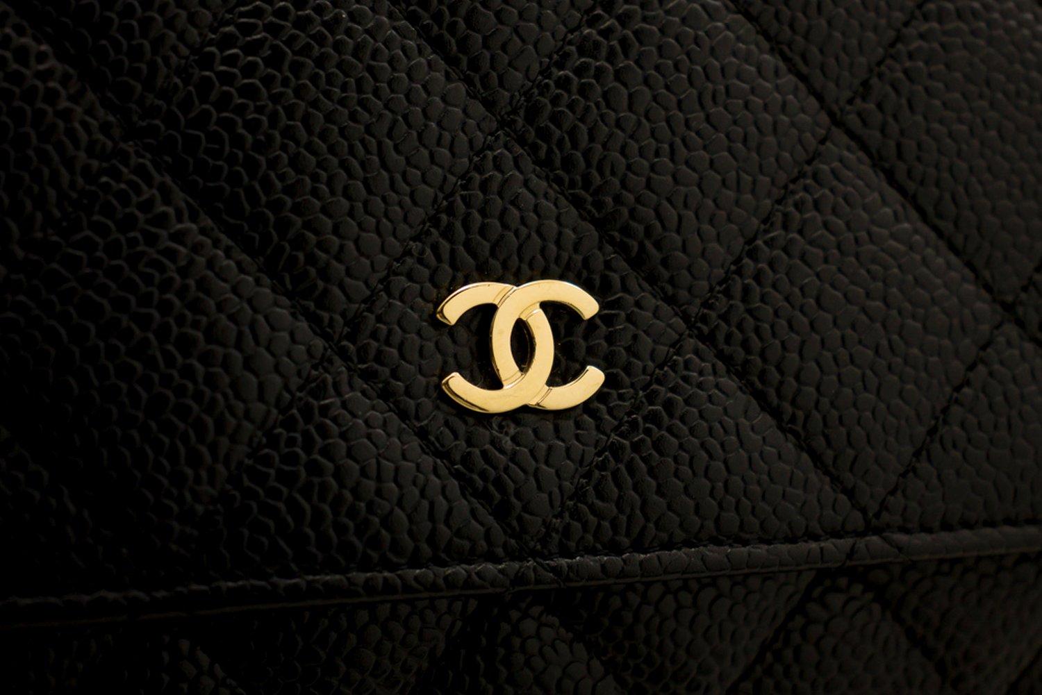 CHANEL Caviar WOC Wallet On Chain Black Shoulder Crossbody Bag 5