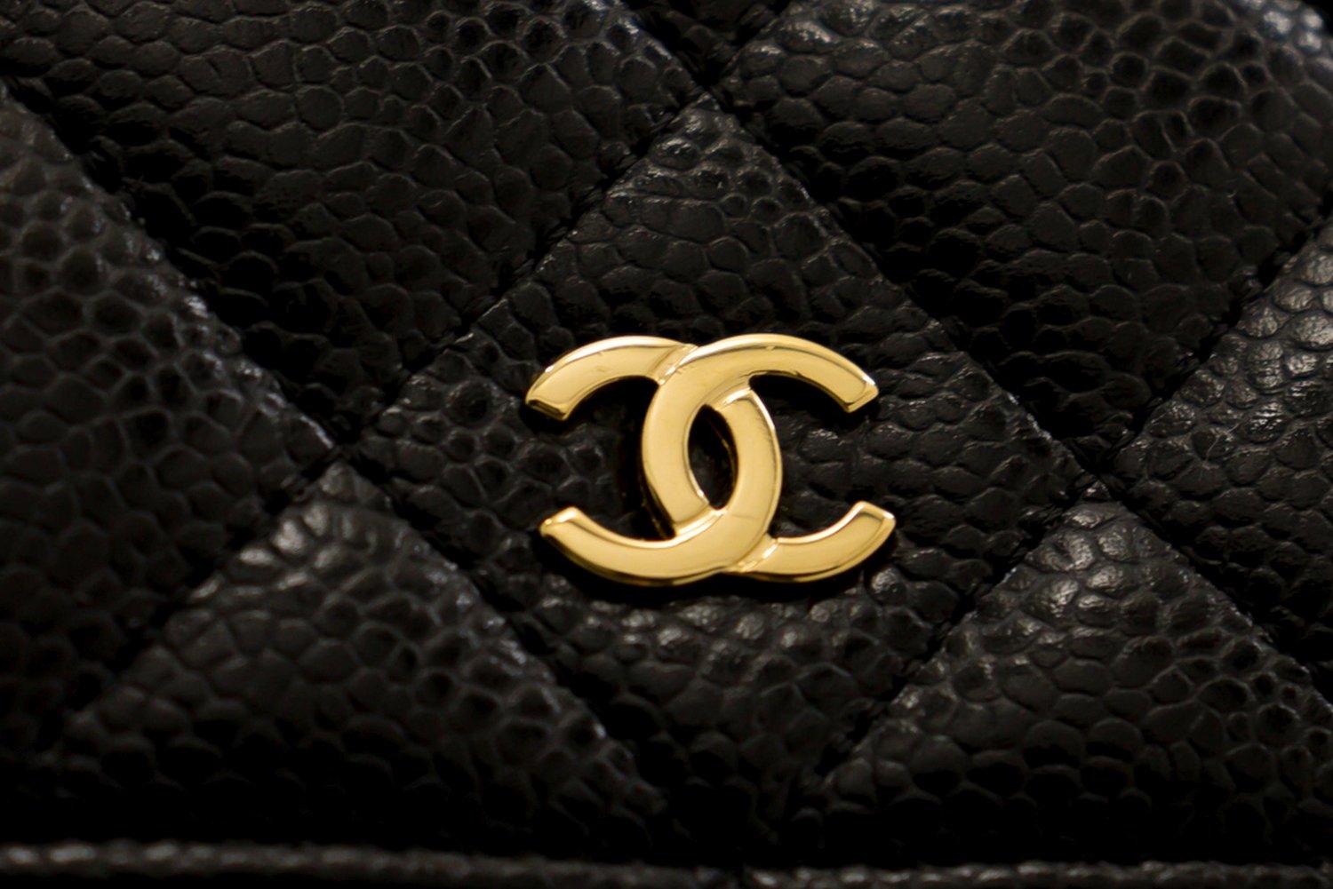 CHANEL Caviar WOC Wallet On Chain Black Shoulder Crossbody Bag 8