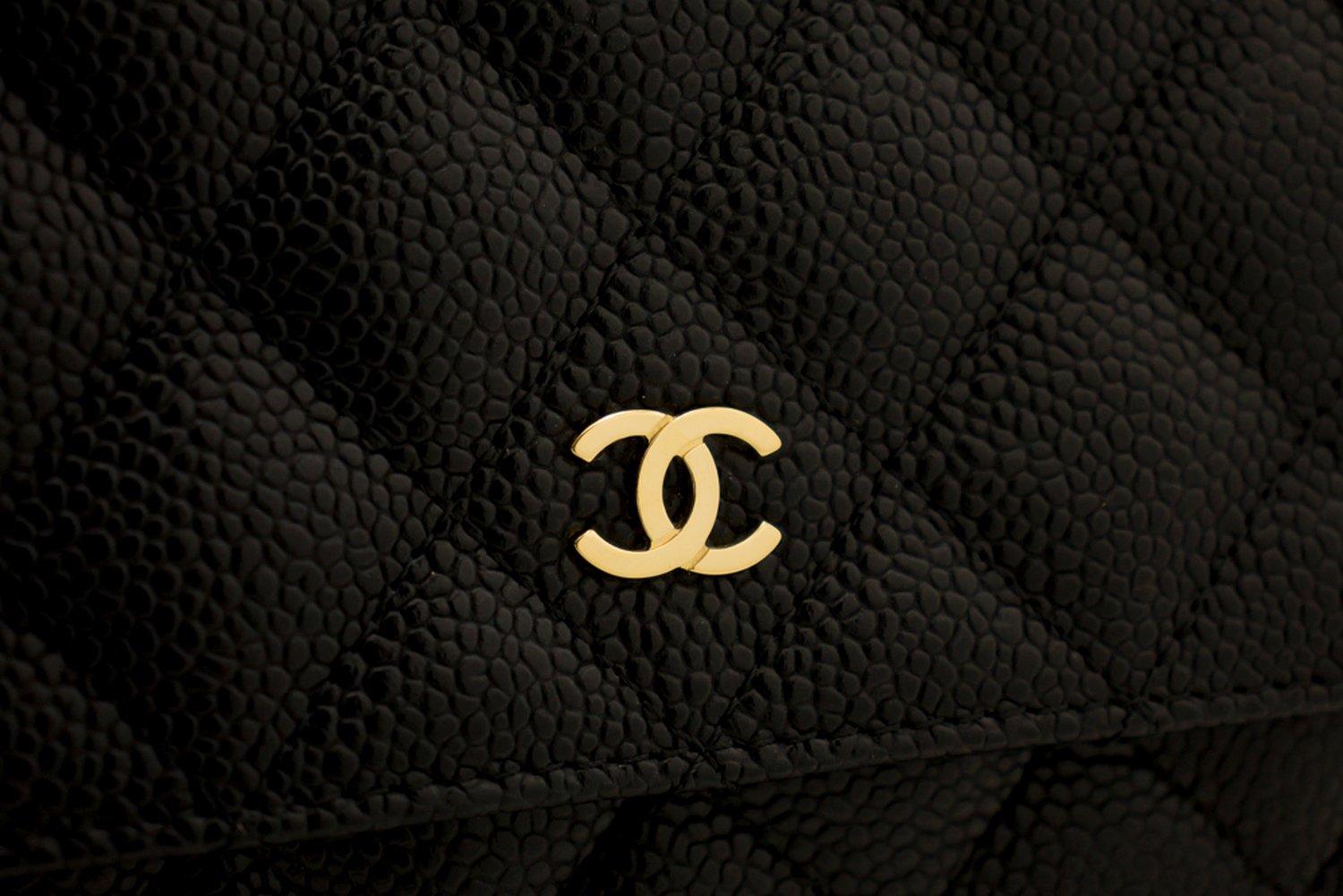 CHANEL Caviar WOC Wallet On Chain Black Shoulder Crossbody Bag 8