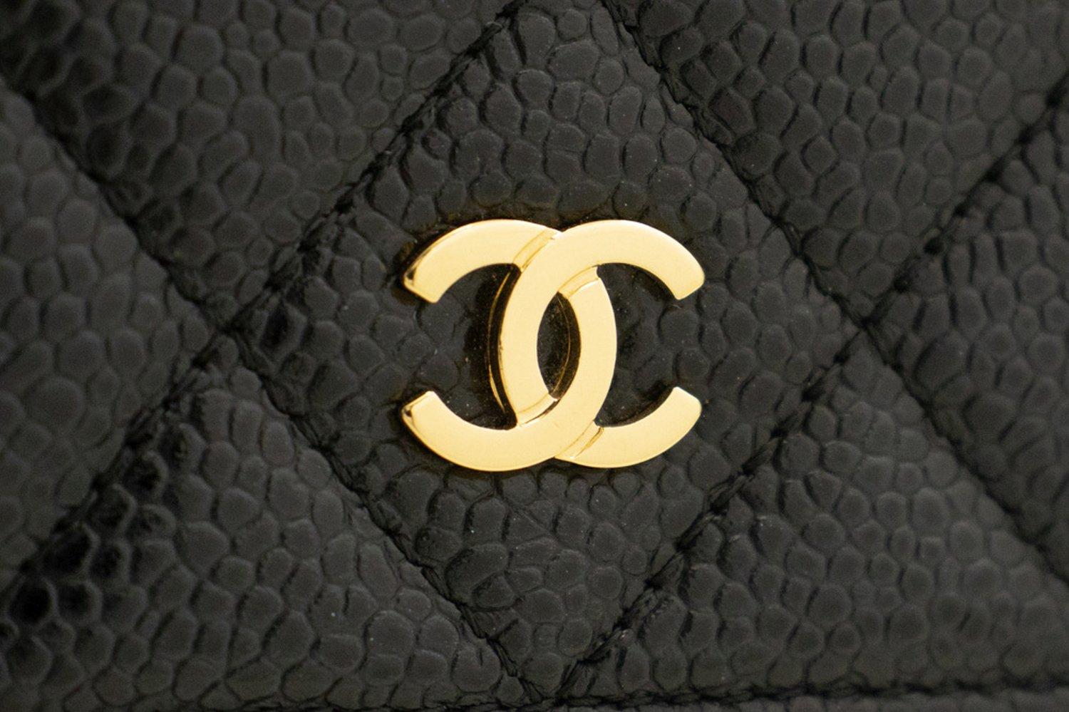 CHANEL Caviar WOC Wallet On Chain Black Shoulder Crossbody Bag For Sale 8