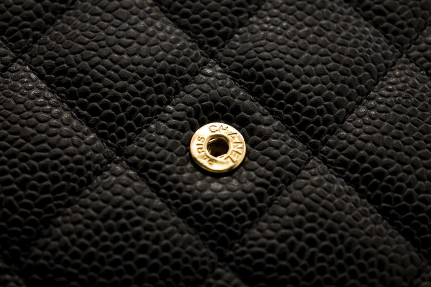 CHANEL Caviar WOC Wallet On Chain Black Shoulder Crossbody Bag 7