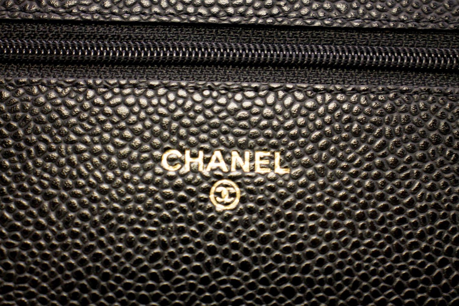 CHANEL Caviar WOC Wallet On Chain Black Shoulder Crossbody Bag 10