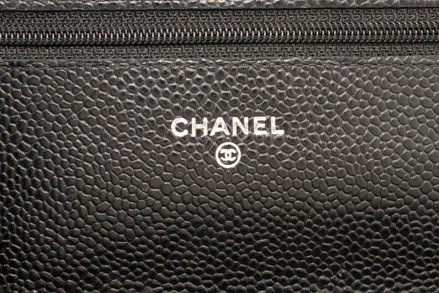 CHANEL Caviar WOC Wallet On Chain Black Shoulder Crossbody Bag 11