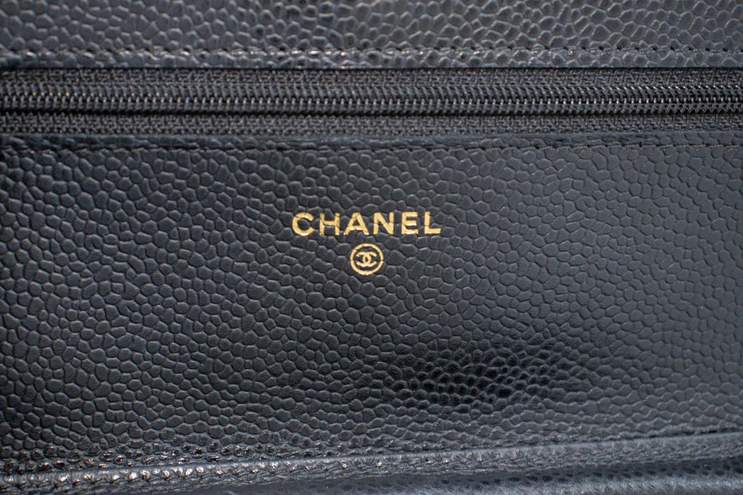 CHANEL Caviar WOC Wallet On Chain Black Shoulder Crossbody Bag For Sale 11
