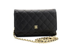 CHANEL Caviar WOC Wallet On Chain Schwarze Umhängetasche
