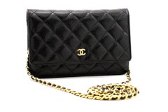 CHANEL Caviar WOC Wallet On Chain Schwarze Umhängetasche