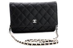 CHANEL Caviar WOC Wallet On Chain Schwarze Umhängetasche