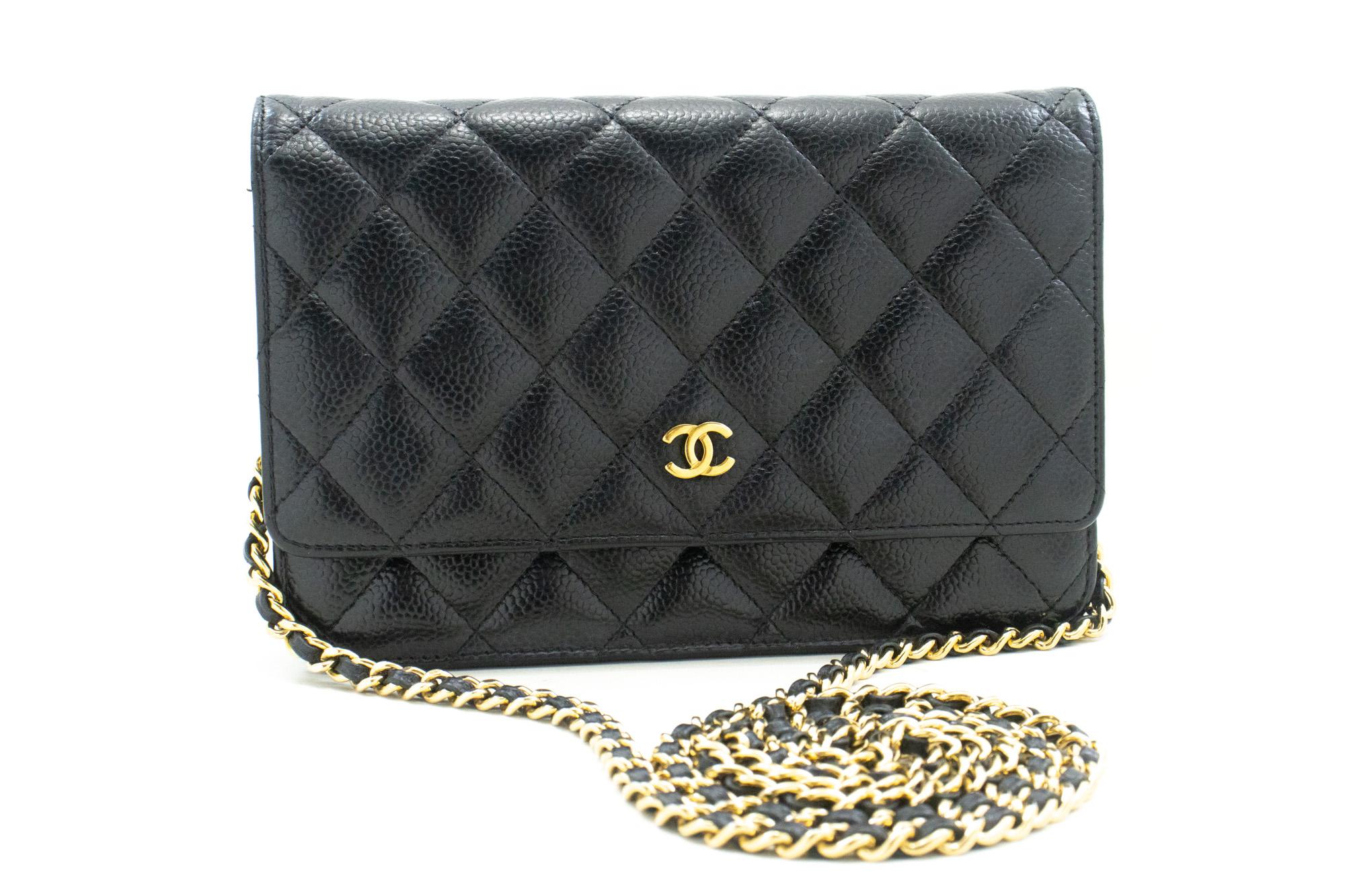 CHANEL Caviar WOC Wallet On Chain Black Shoulder Crossbody Bag For Sale