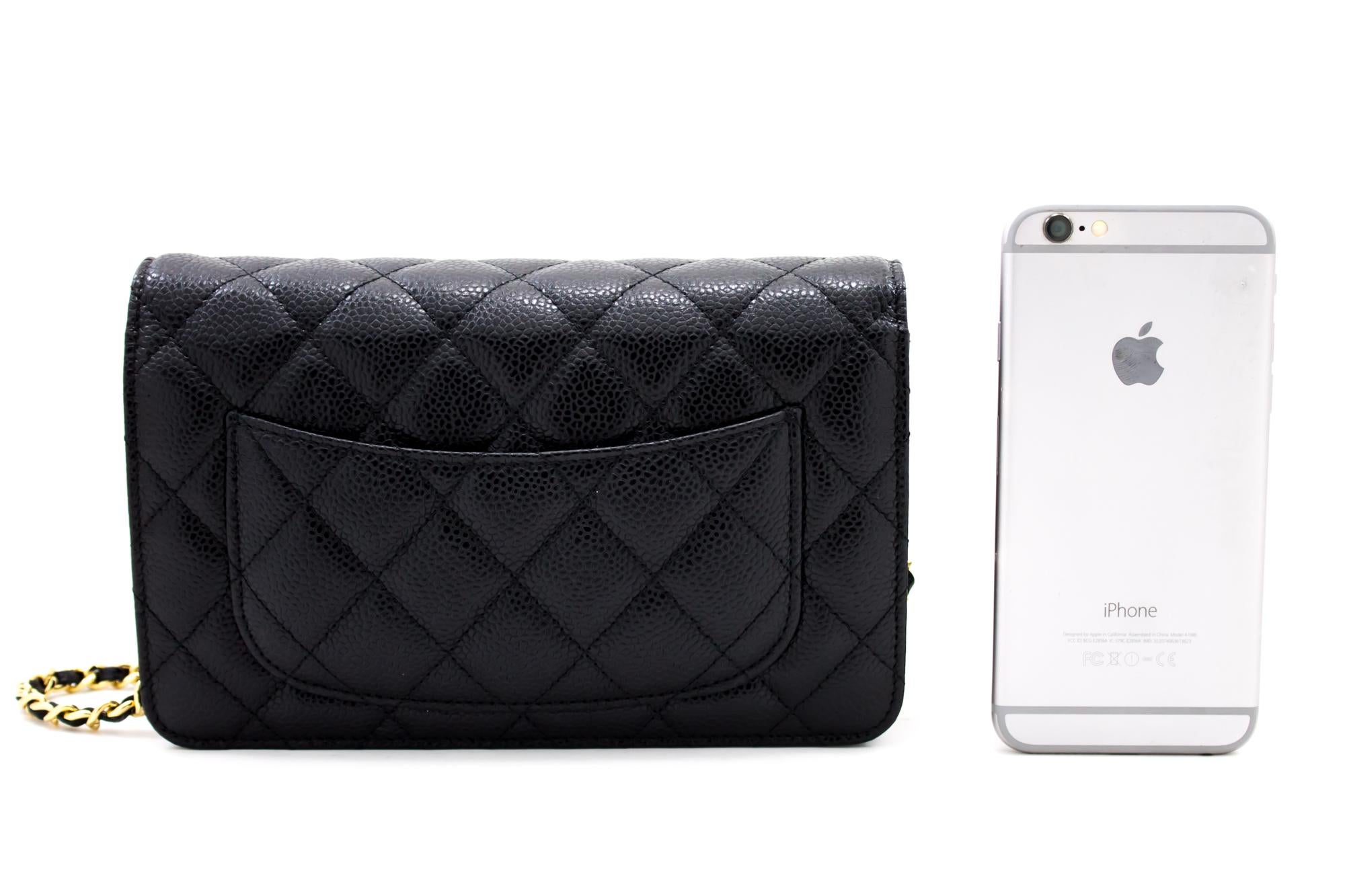 CHANEL Caviar WOC Wallet On Chain Black Shoulder Crossbody Bag In Excellent Condition In Takamatsu-shi, JP