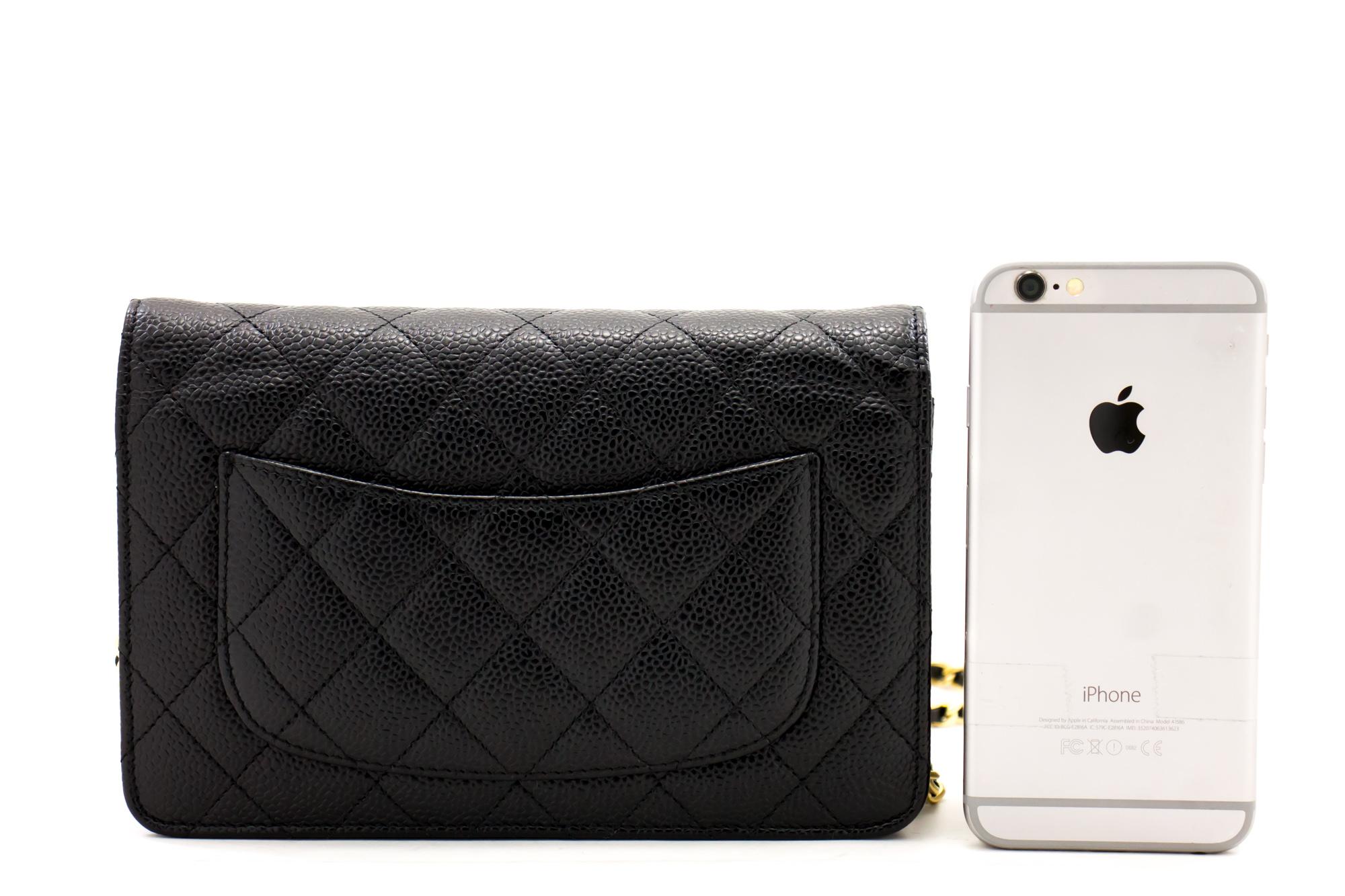 chanel wallet on chain schwarz