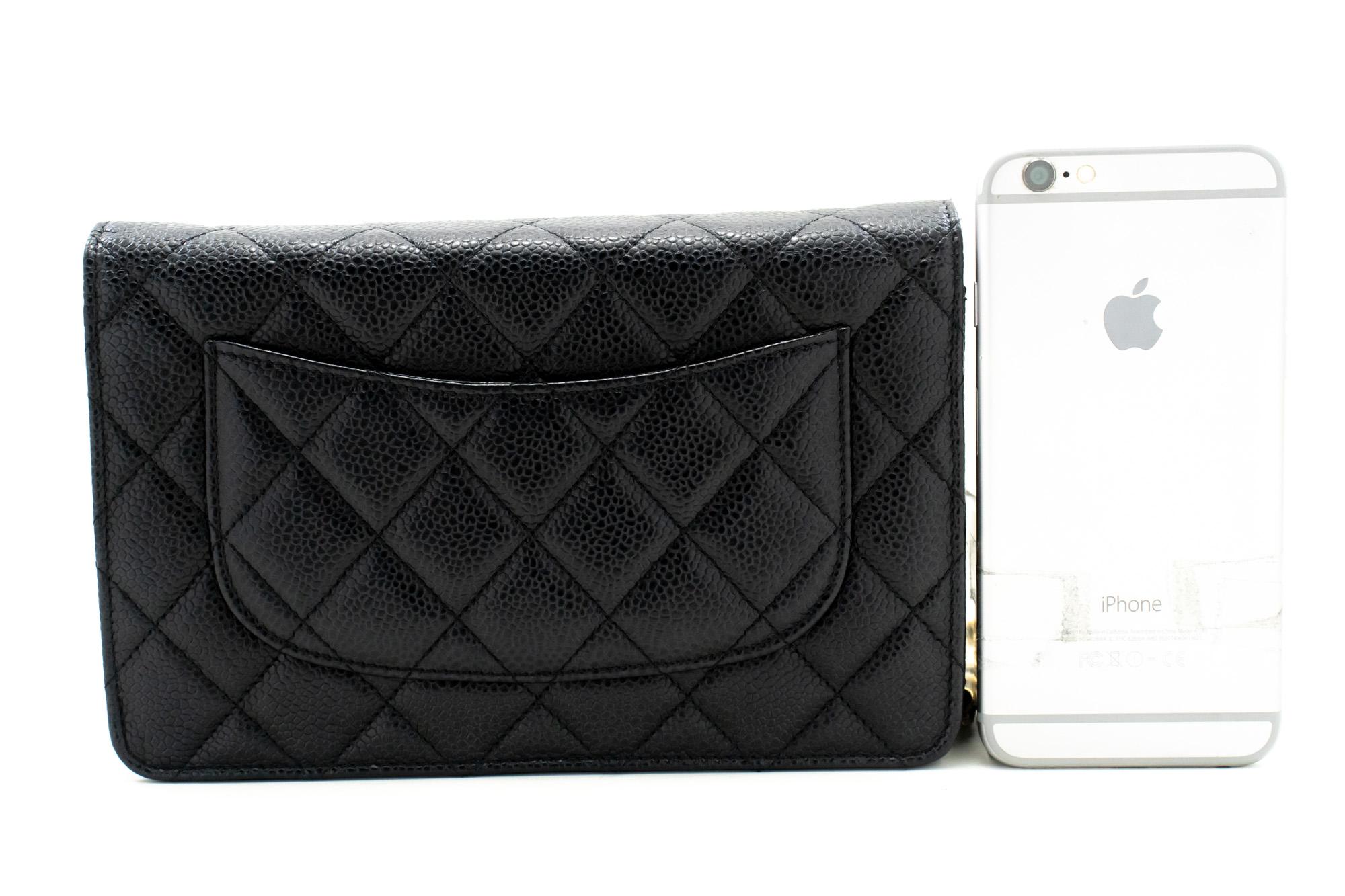 CHANEL Caviar WOC Wallet On Chain Black Shoulder Crossbody Bag In Good Condition For Sale In Takamatsu-shi, JP