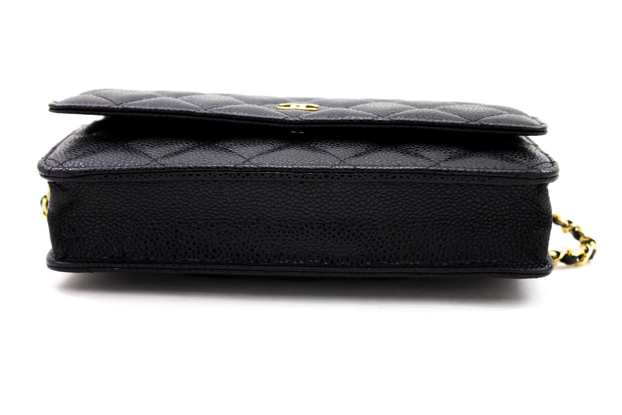 Women's CHANEL Caviar WOC Wallet On Chain Black Shoulder Crossbody Bag