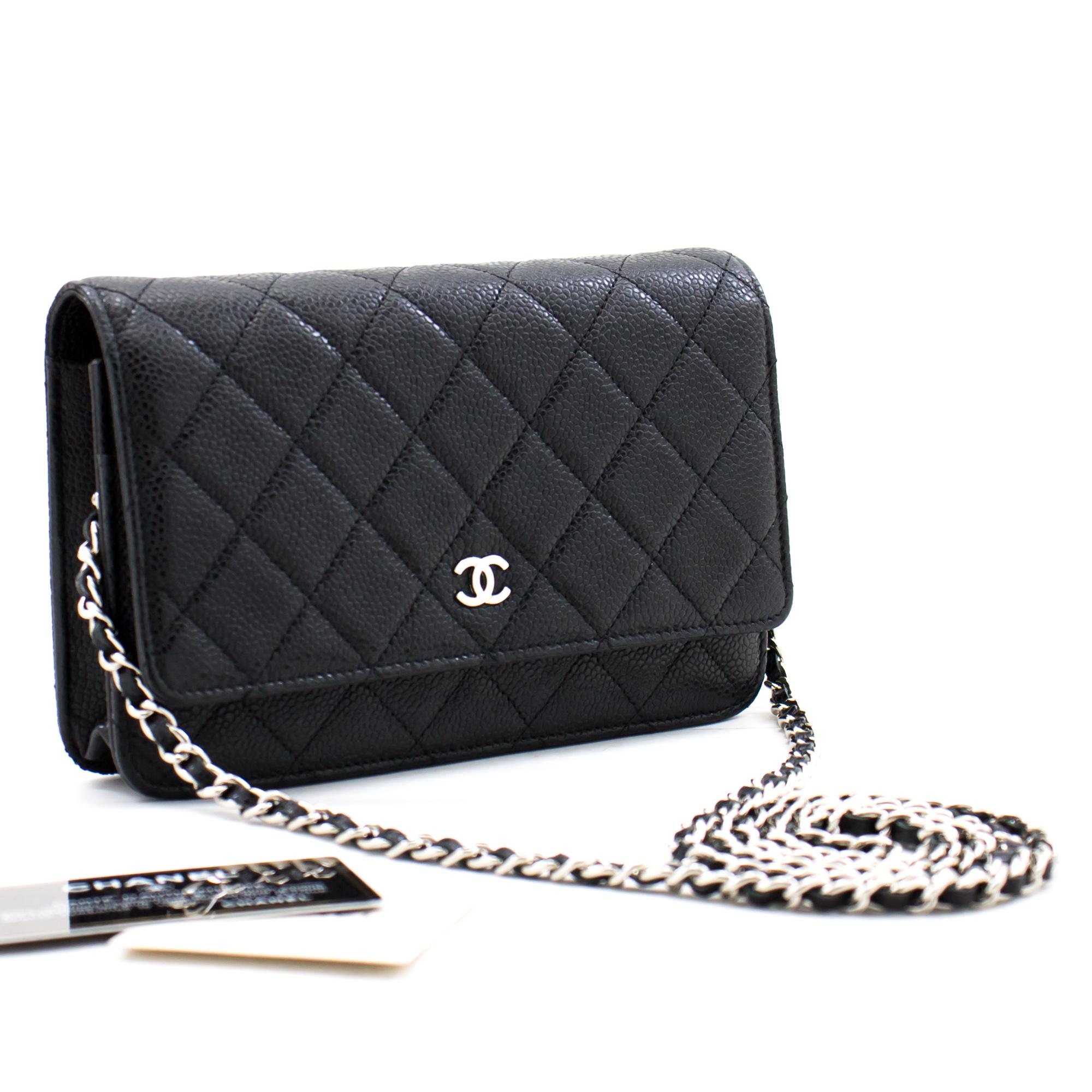 CHANEL Caviale WOC Portafoglio a catena Borsa a tracolla nera 2