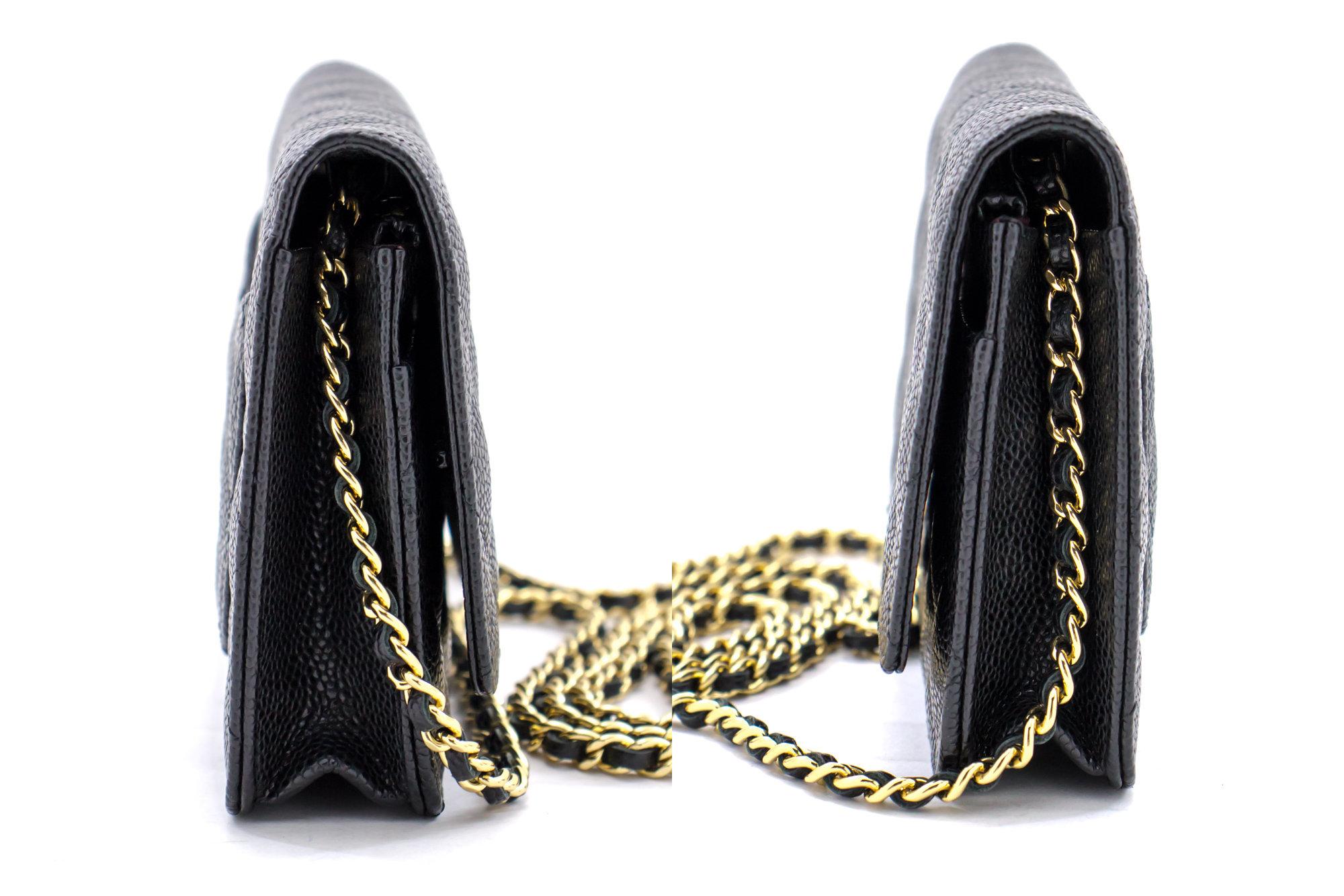 CHANEL Caviar WOC Wallet On Chain Black Shoulder Crossbody Bag 1