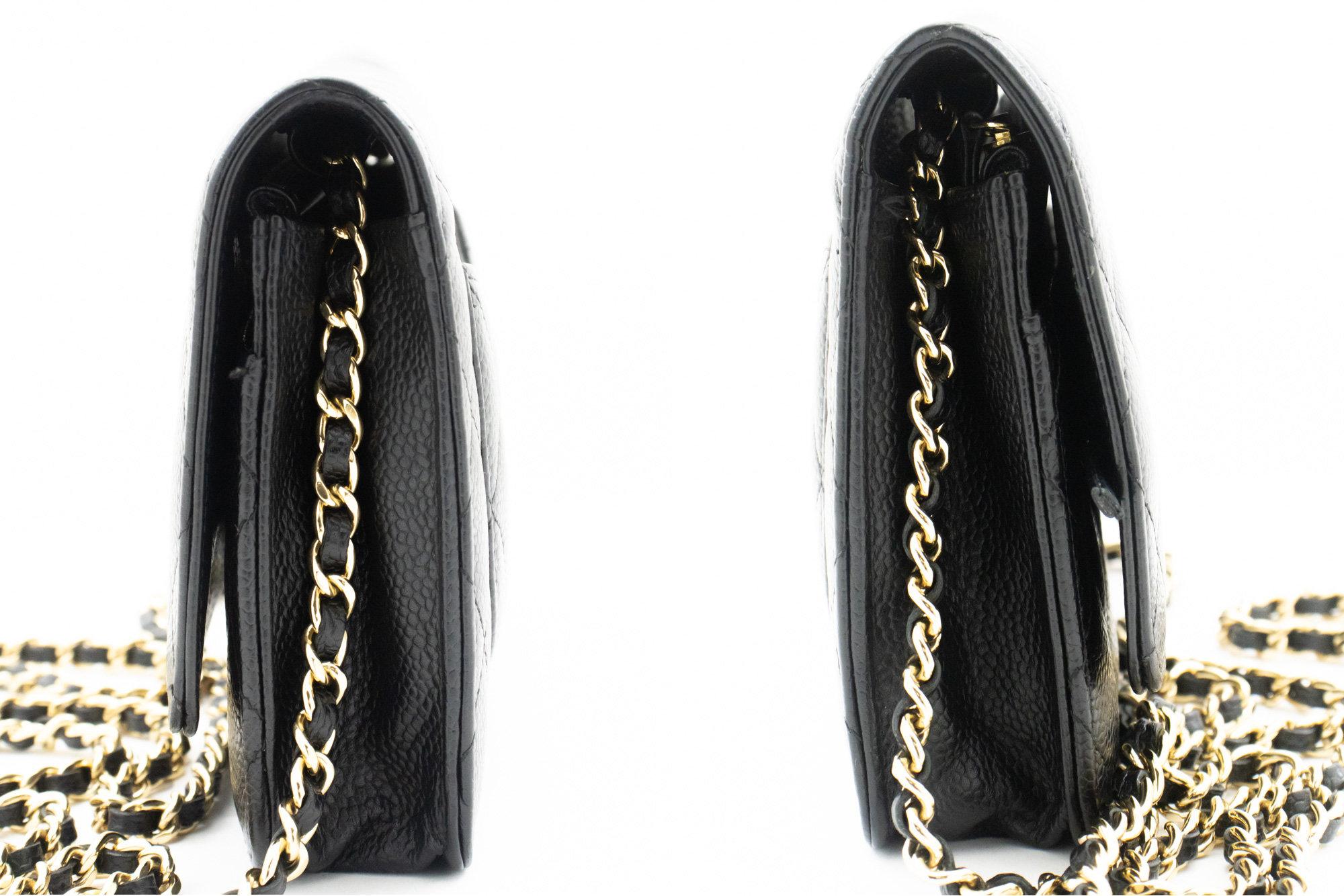 CHANEL Caviar WOC Wallet On Chain Black Shoulder Crossbody Bag 1