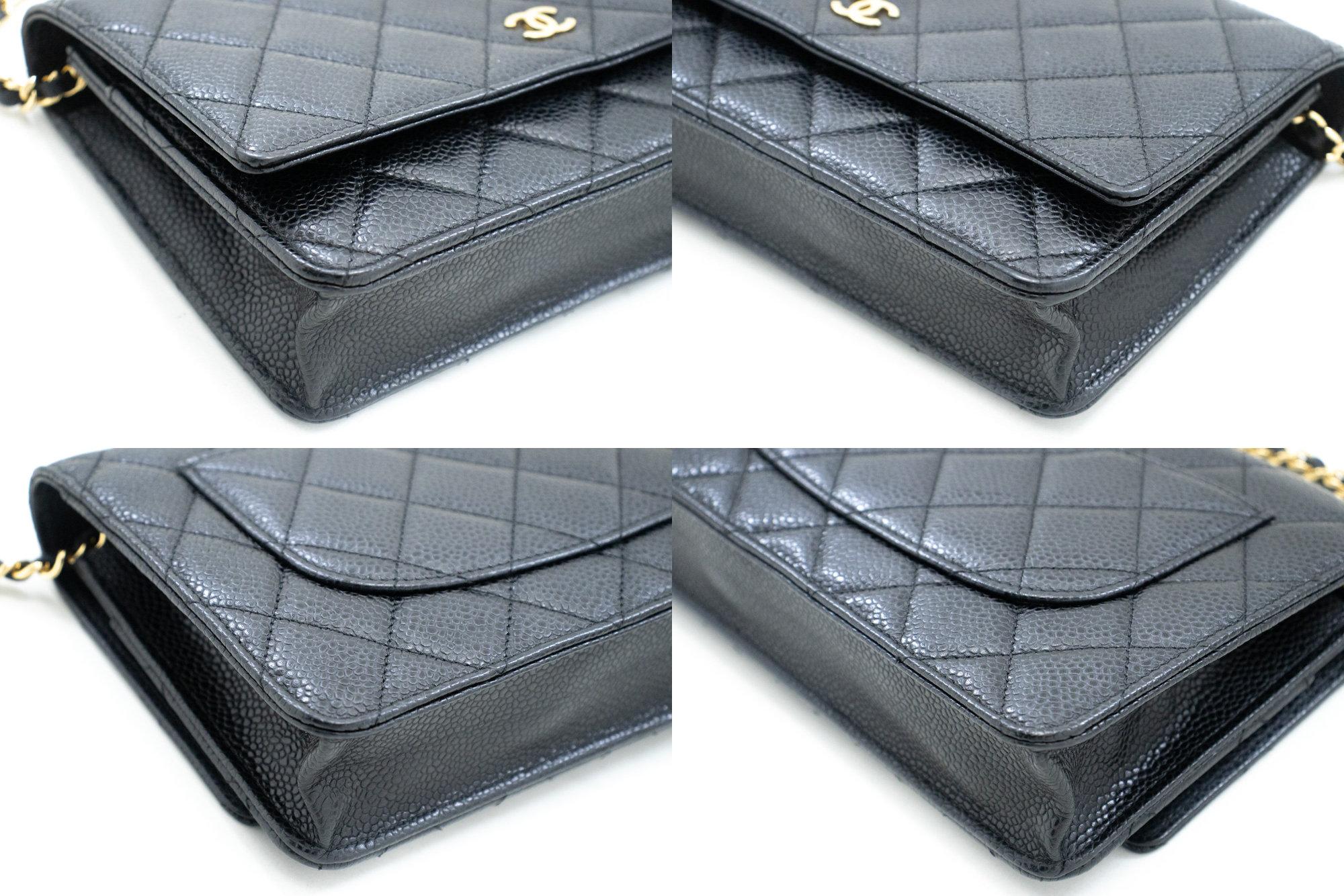 CHANEL Caviar WOC Wallet On Chain Black Shoulder Crossbody Bag For Sale 2