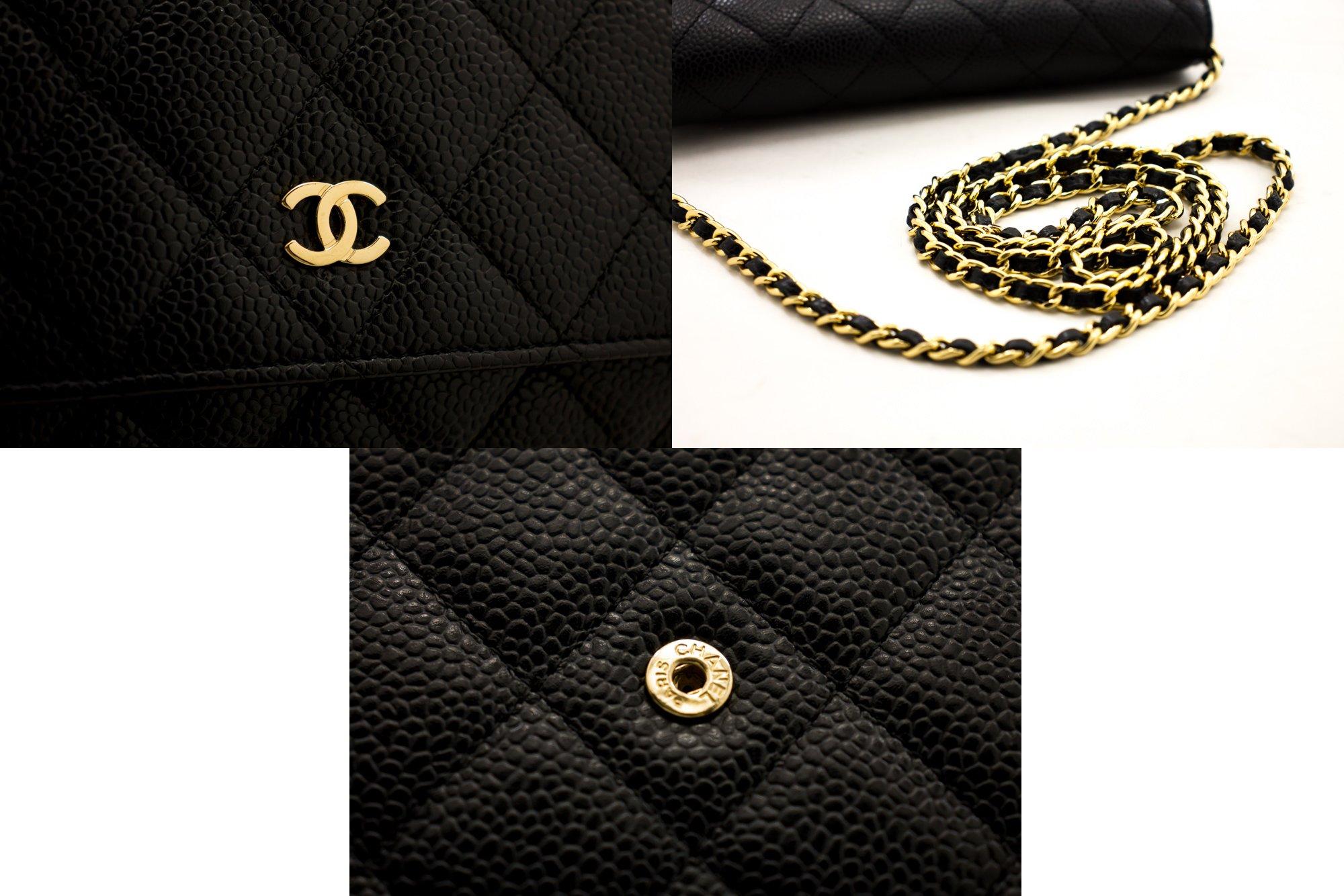 Women's CHANEL Caviar WOC Wallet On Chain Black Shoulder Crossbody Bag