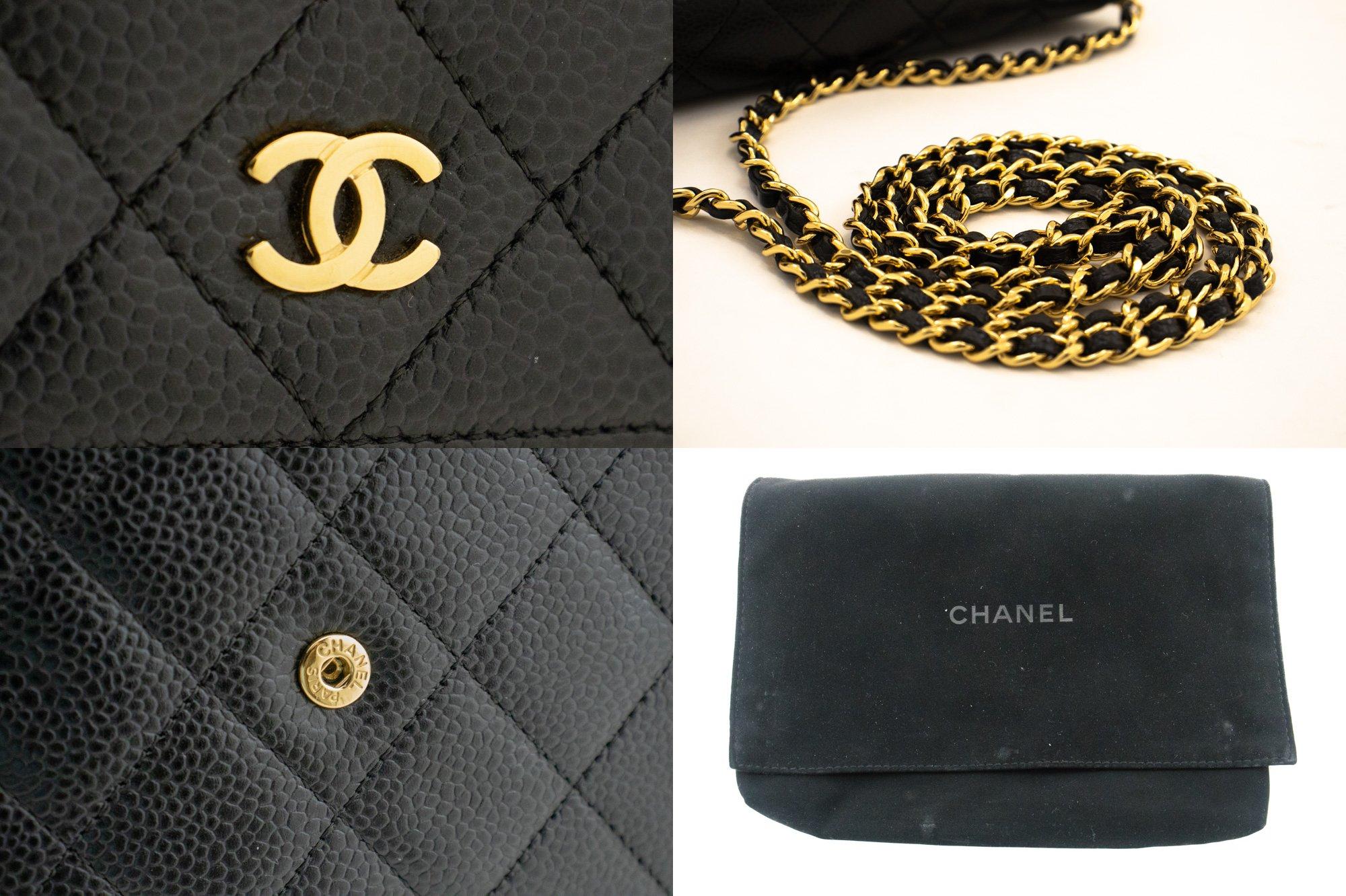 CHANEL Caviar WOC Wallet On Chain Black Shoulder Crossbody Bag 3