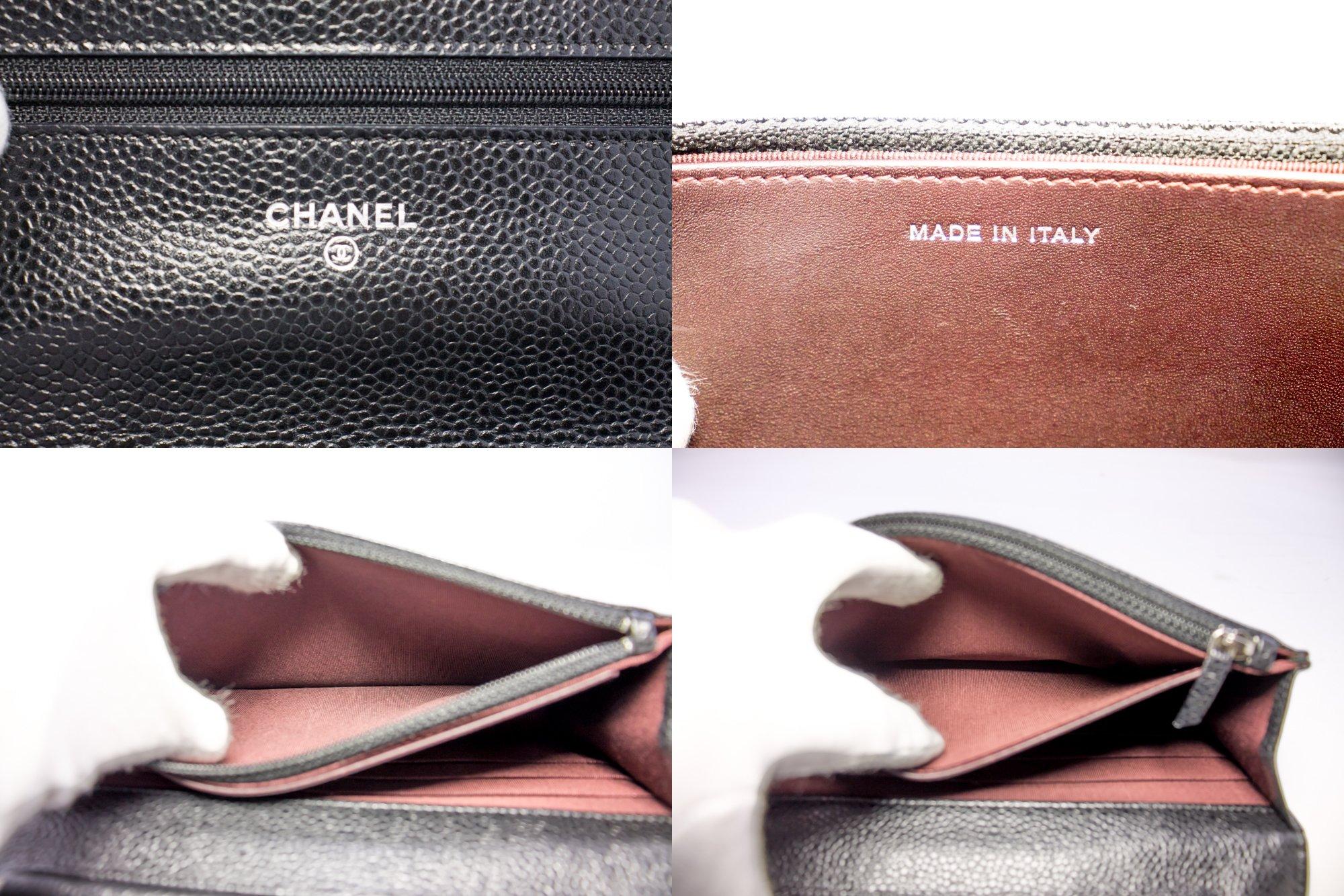 CHANEL Caviar WOC Wallet On Chain Black Shoulder Crossbody Bag 4