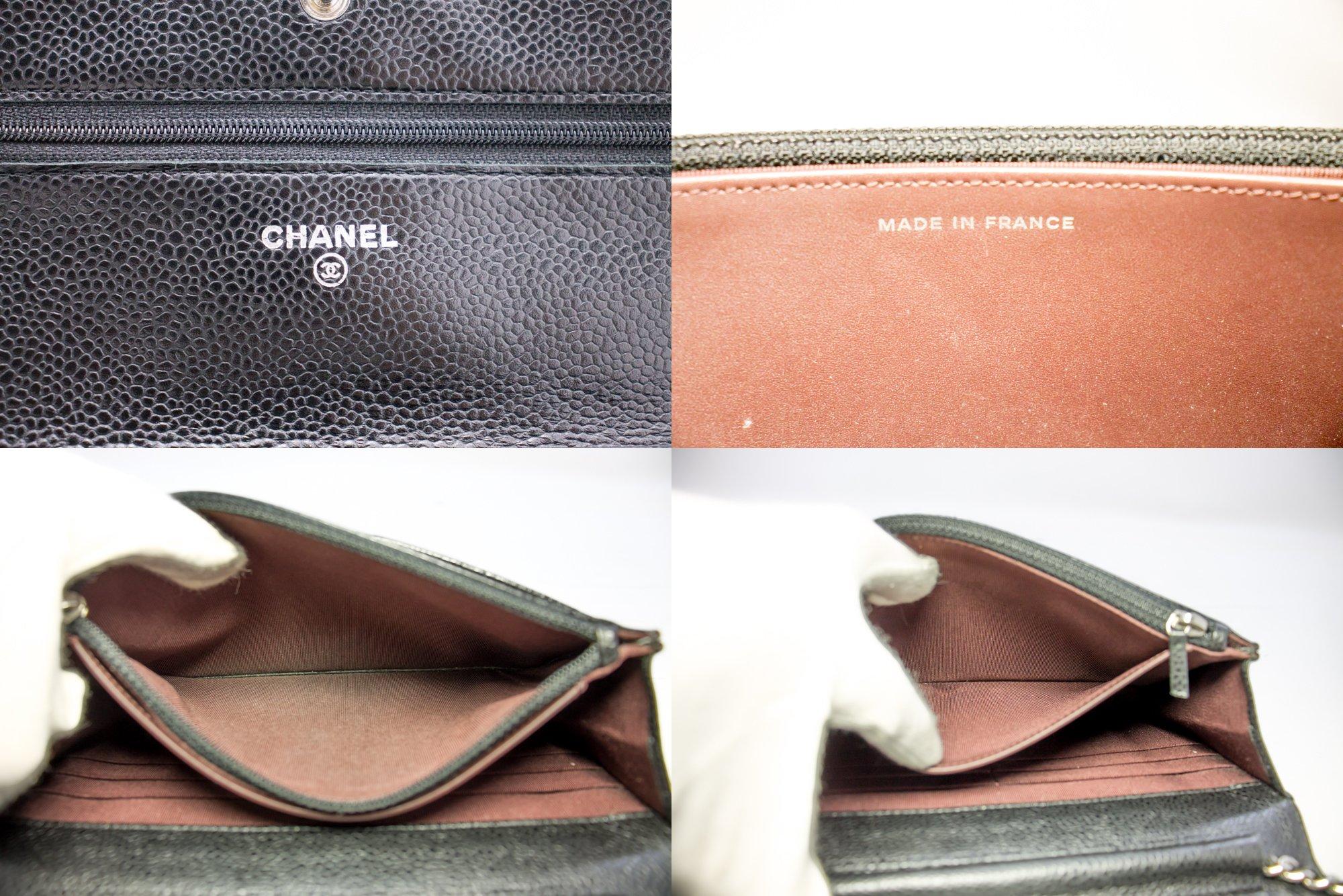 CHANEL Caviar WOC Wallet On Chain Black Shoulder Crossbody Bag 3