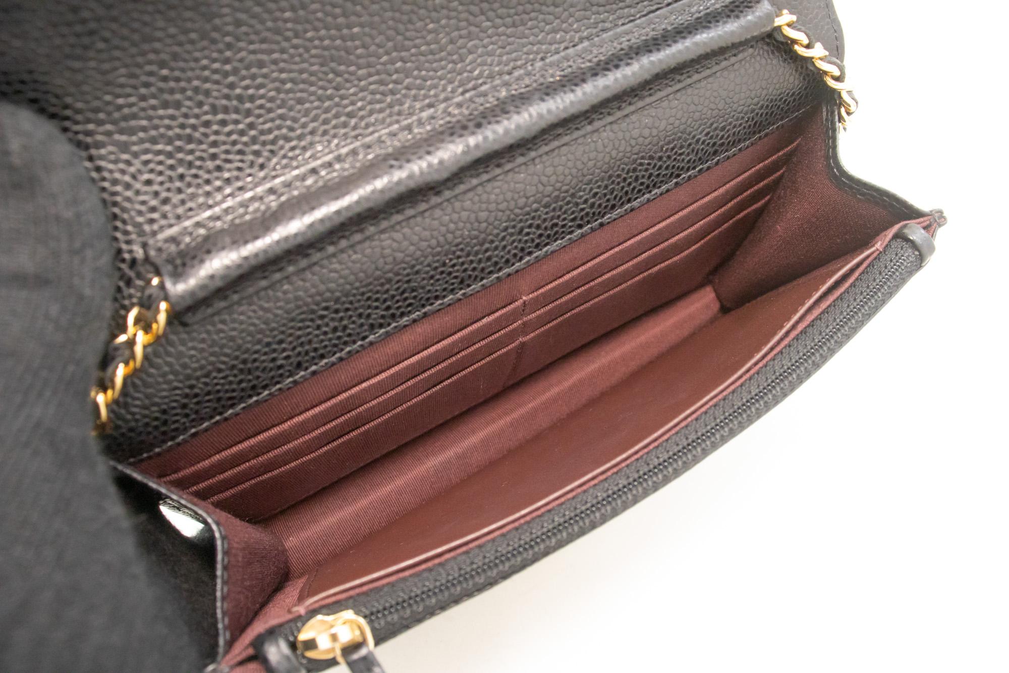 CHANEL Caviar WOC Wallet On Chain Black Shoulder Crossbody Bag For Sale 5