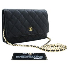 CHANEL Caviar WOC Wallet On Chain Black Shoulder Crossbody Bag