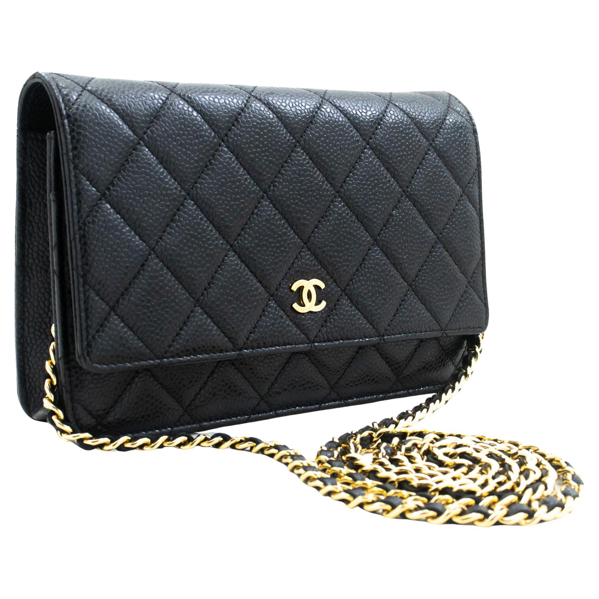 CHANEL Caviar WOC Wallet On Chain Black Shoulder Crossbody Bag For Sale