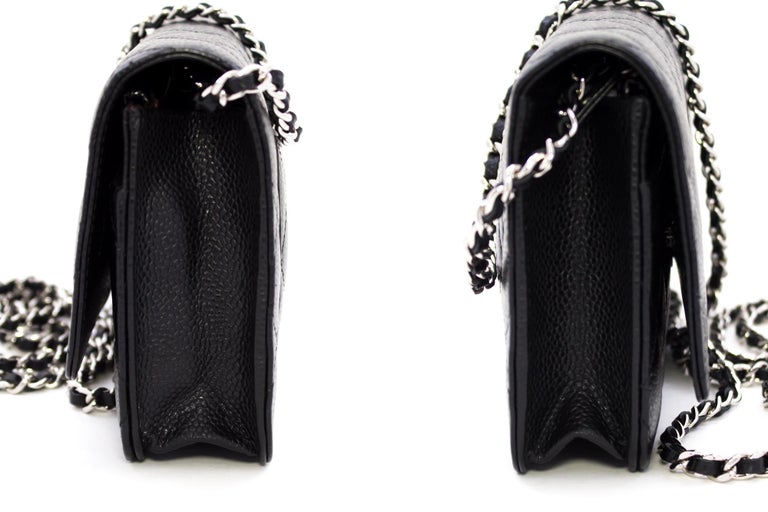 CHANEL Caviar WOC Wallet On Chain Black Shoulder Crossbody Bag