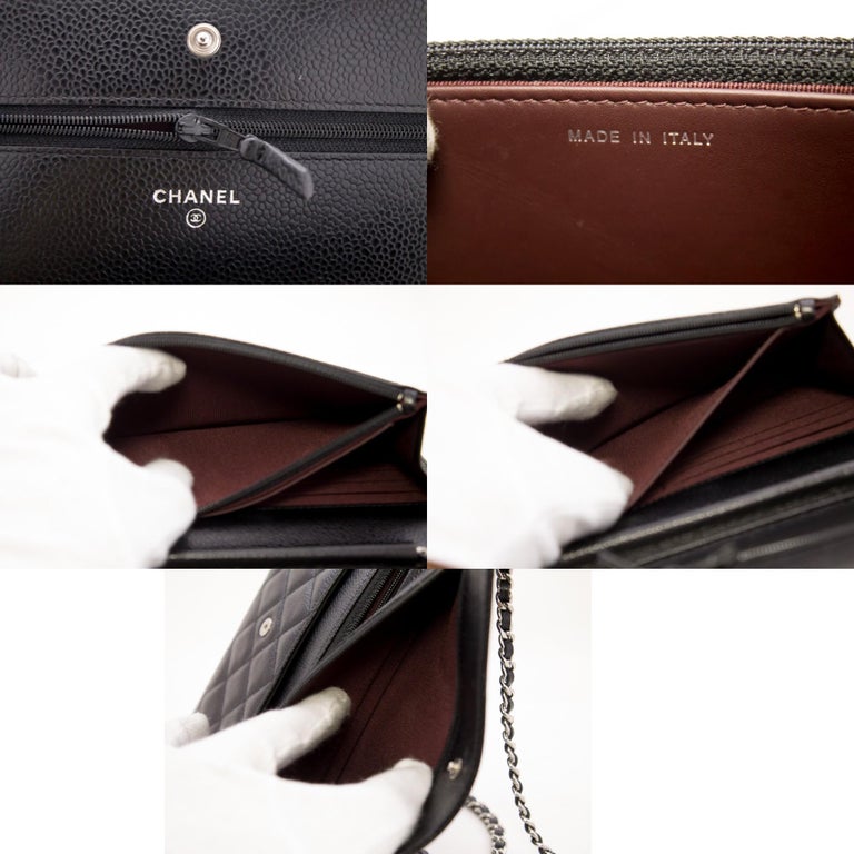 Chanel Nude Beige Caviar Leather Wallet on Chain Flap Crossbody
