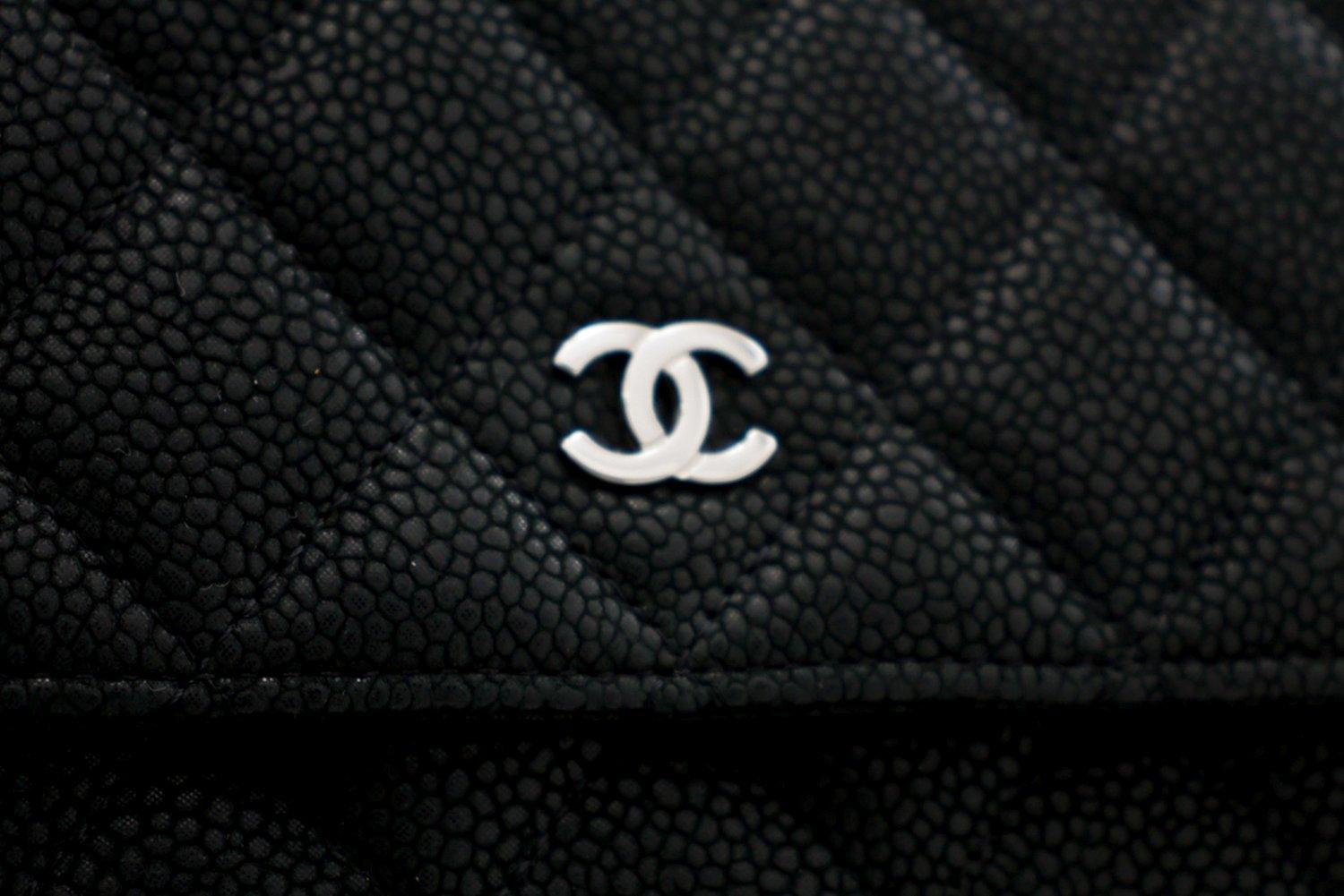 CHANEL Caviar WOC Wallet On Chain Dark Green Shoulder Bag 6