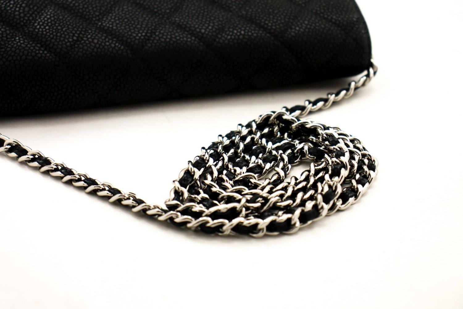 CHANEL Caviar WOC Wallet On Chain Dark Green Shoulder Bag 7