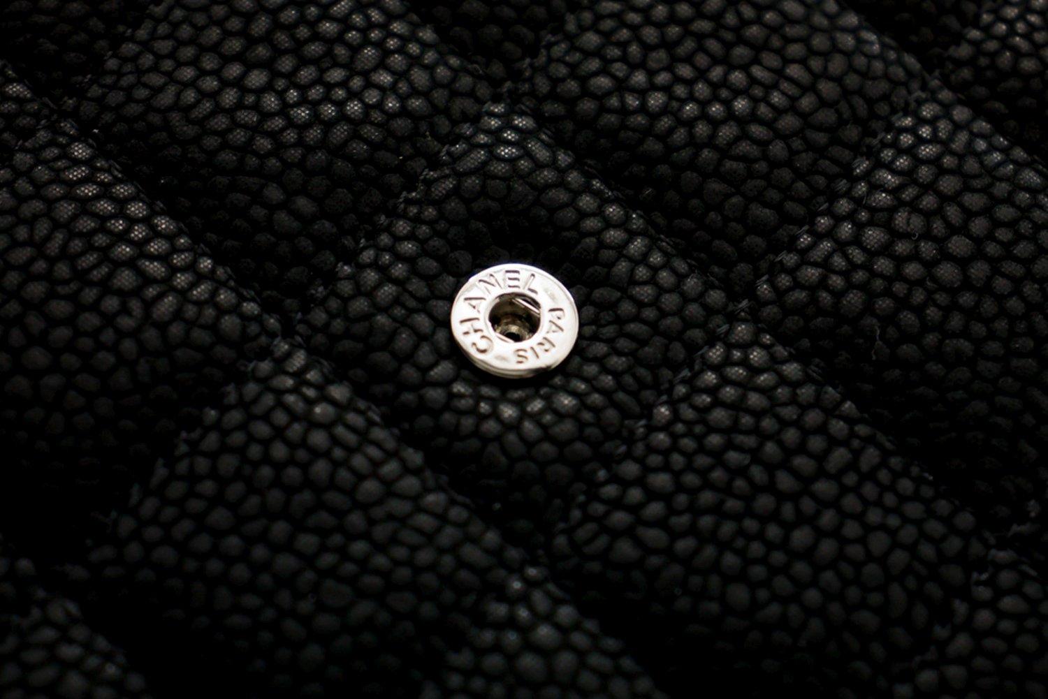 CHANEL Caviar WOC Wallet On Chain Dark Green Shoulder Bag 9