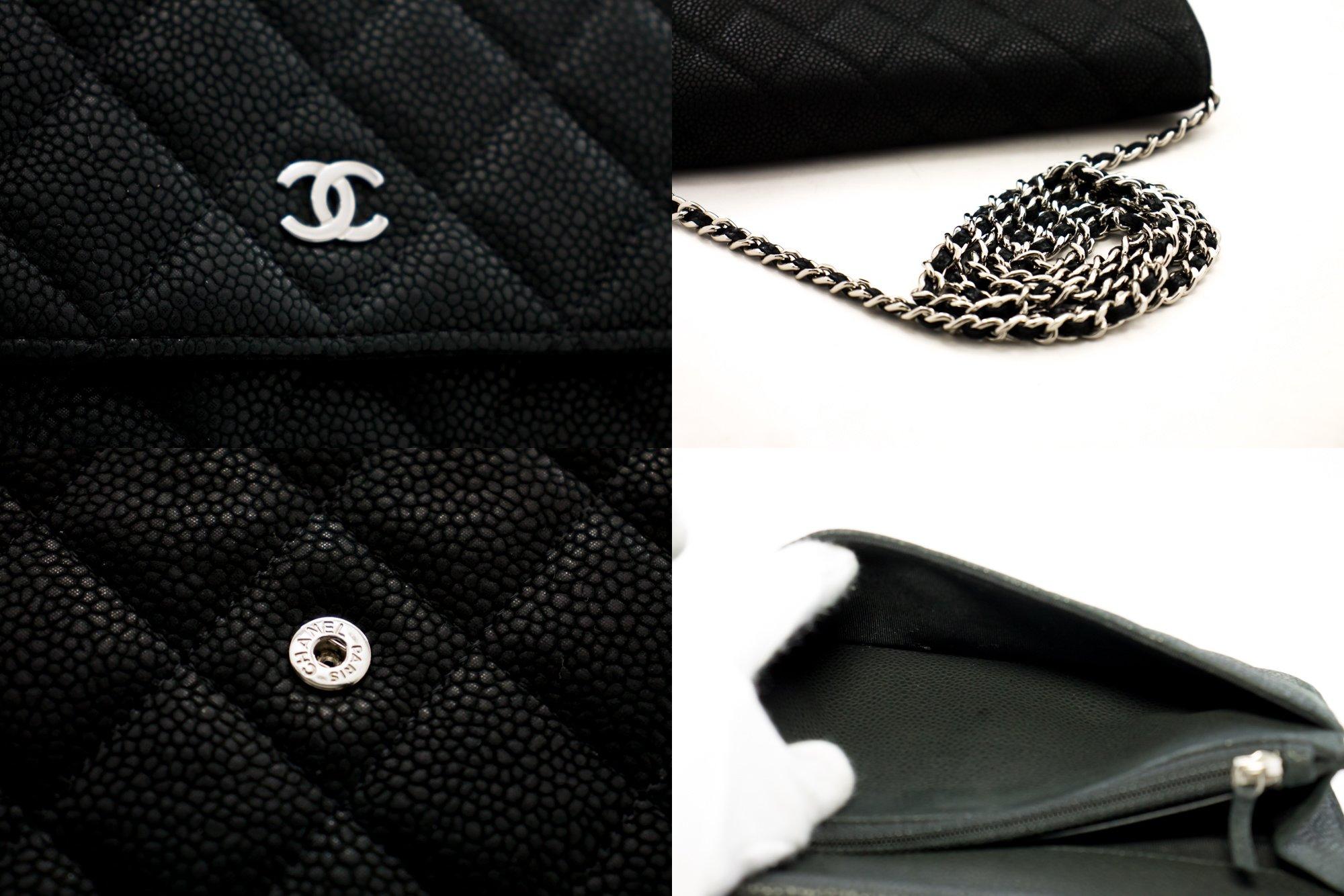 CHANEL Caviar WOC Wallet On Chain Dark Green Shoulder Bag 1
