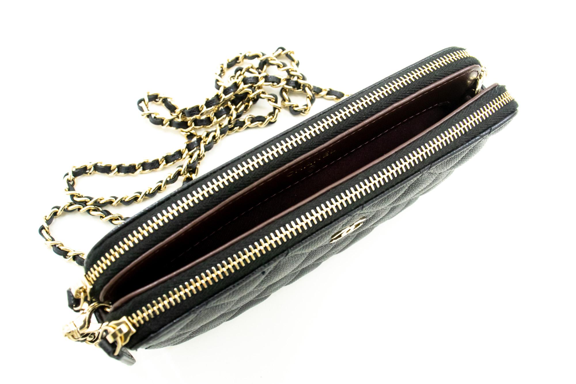 CHANEL Caviar WOC Wallet On Chain Double Zip Chain Shoulder Bag 6