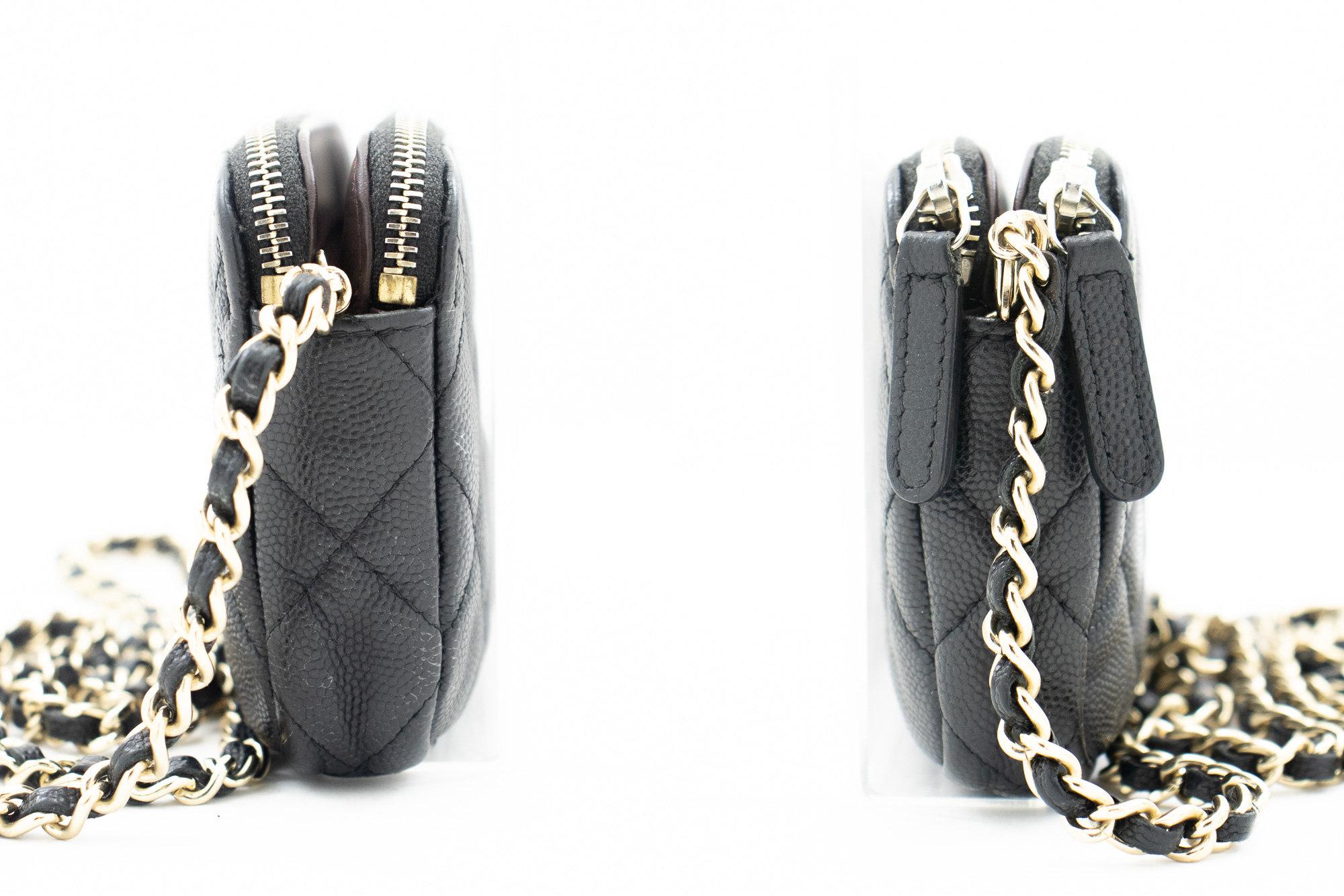 Women's CHANEL Caviar WOC Wallet On Chain Double Zip Chain Shoulder Bag For Sale