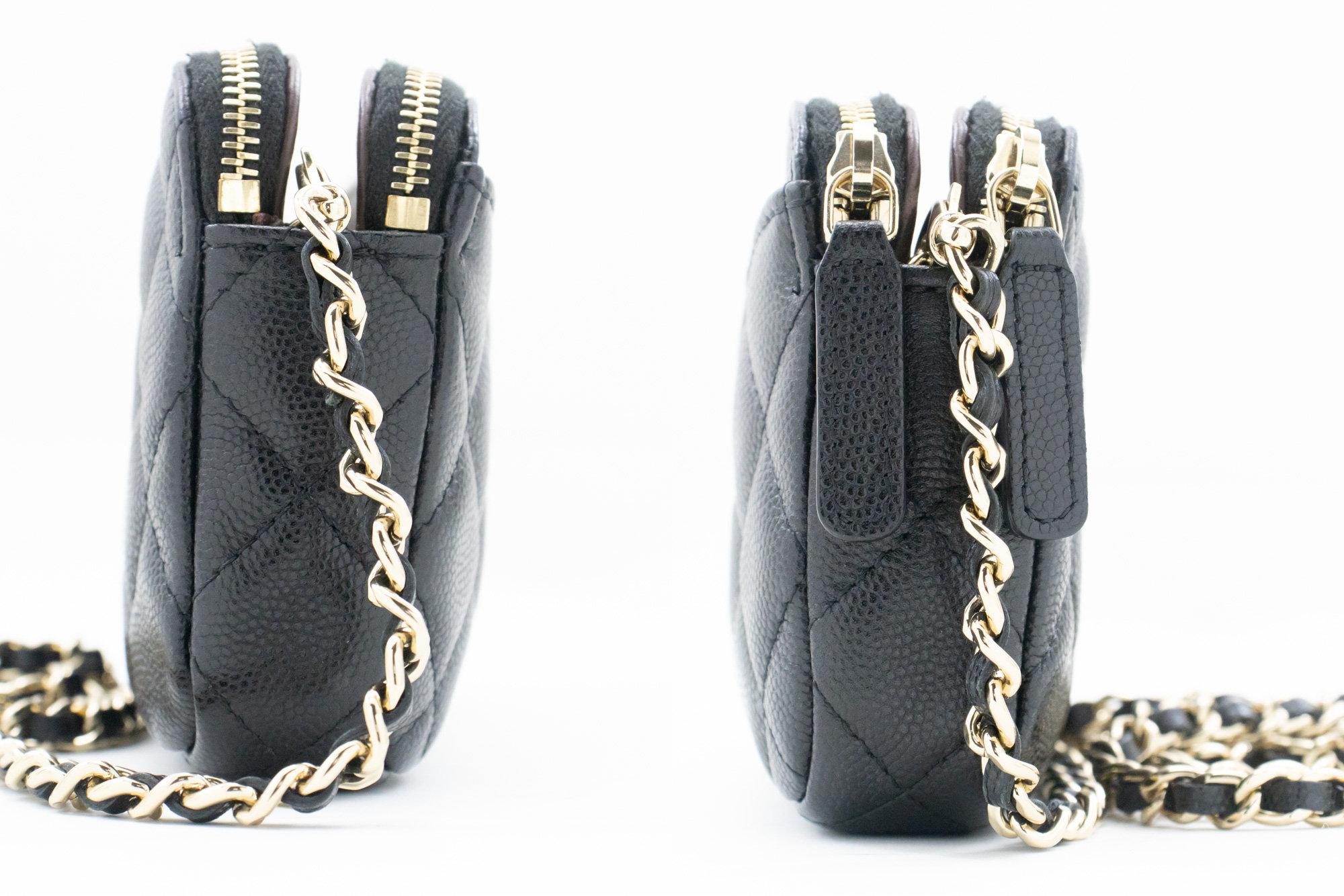 CHANEL Caviar WOC Wallet On Chain Double Zip Chain Shoulder Bag 1