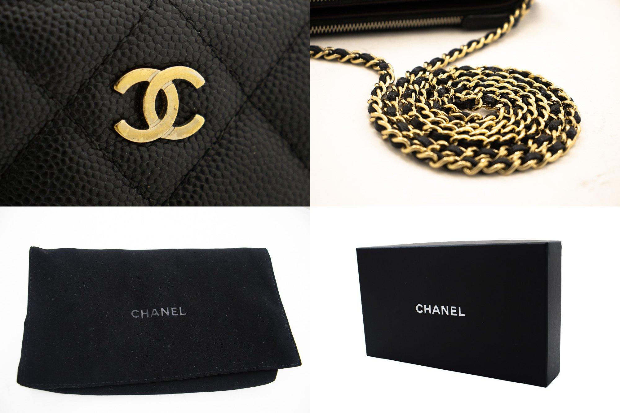 CHANEL Caviar WOC Wallet On Chain Double Zip Chain Shoulder Bag For Sale 2