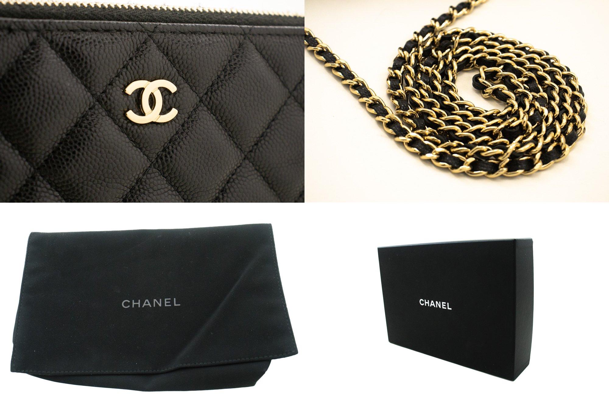 CHANEL Caviar WOC Wallet On Chain Double Zip Chain Shoulder Bag 3