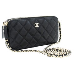 CHANEL Caviar WOC Wallet On Chain Double Zip Chain Shoulder Bag