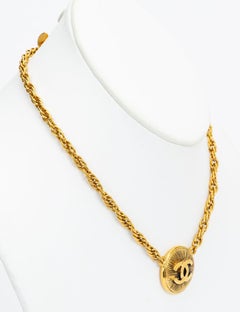 Chanel CC 80 s Gold Sunburst Choker