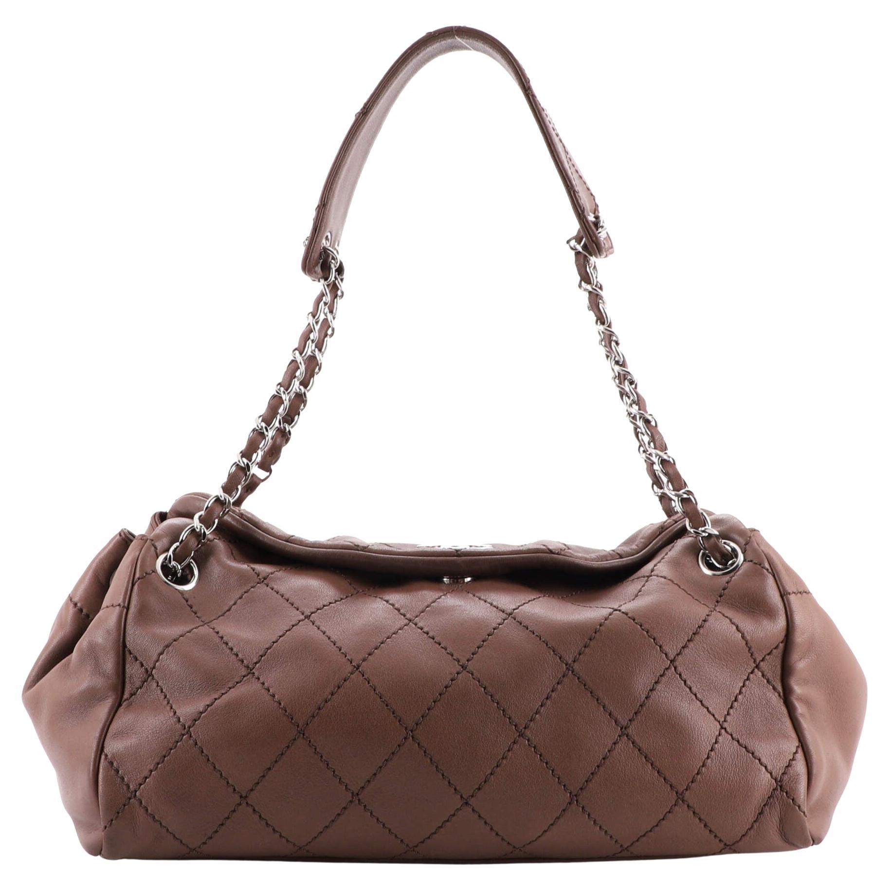 Chanel CC Accordion Flap Bag Quilted Leather Medium at 1stDibs