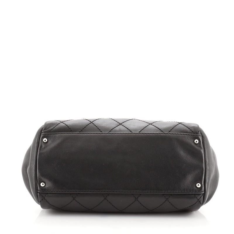 Women's or Men's Chanel CC Accordion Shoulder Bag Quilted Lambskin Small