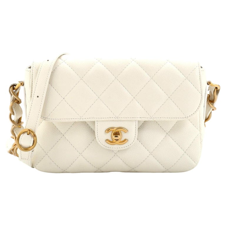 Chanel CC Adjustable Strap Flap Messenger Bag Quilted Caviar Mini at  1stDibs