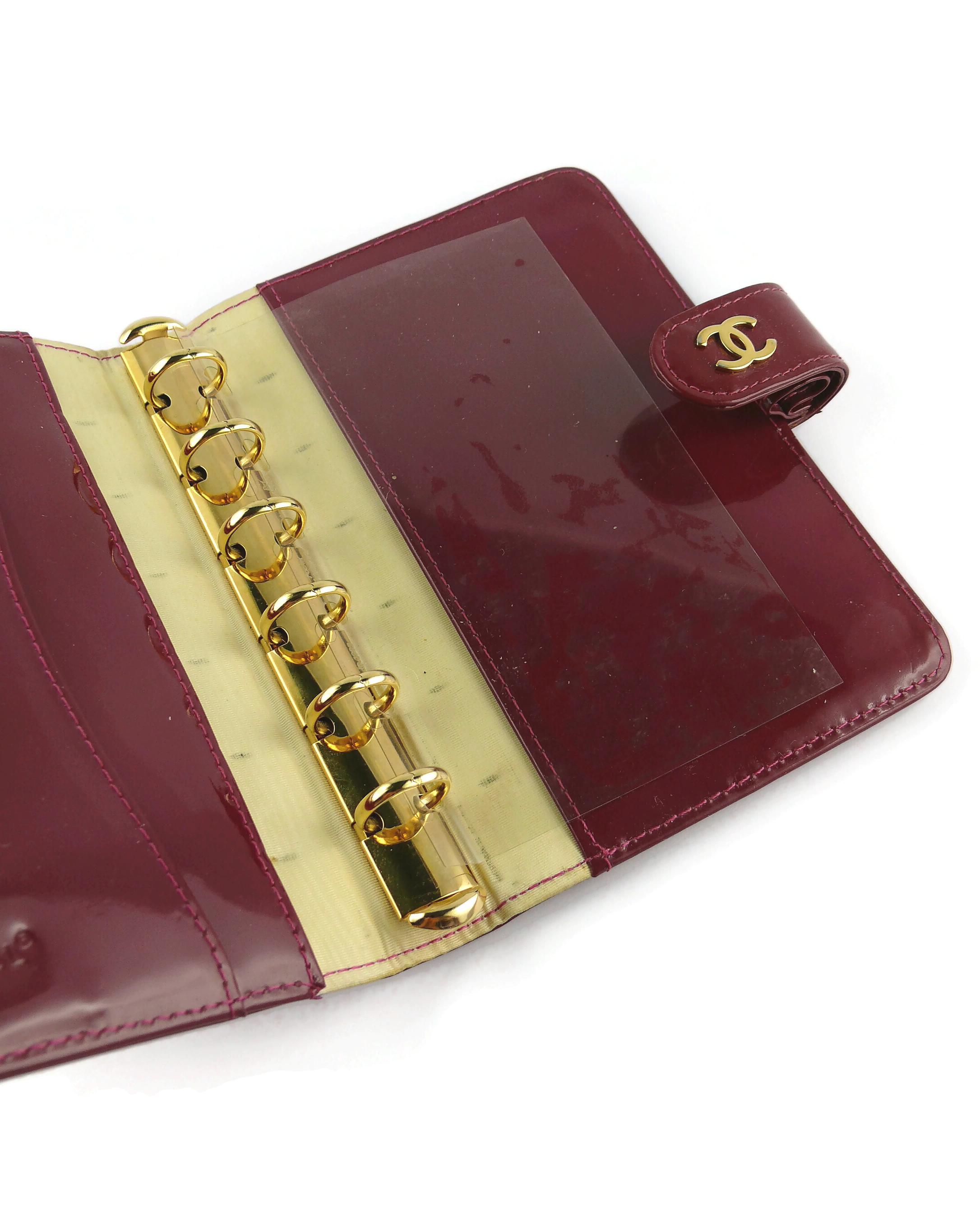 Chanel CC Agenda Day Planner Cover Strawberry Red Patent Leather 2