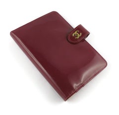 Chanel CC Agenda Day Planner Cover Strawberry Red Patent Leather