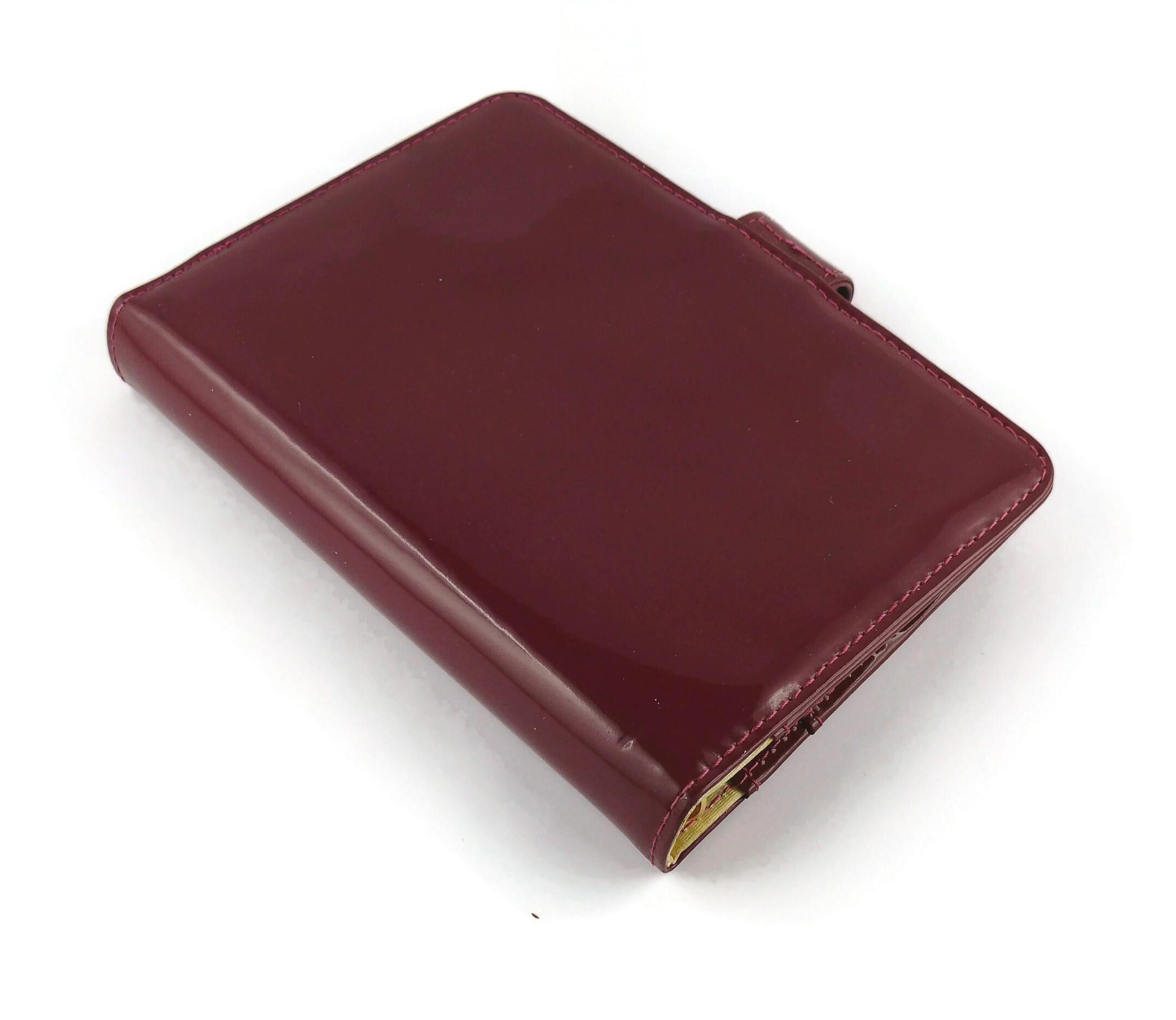 Chanel CC Agenda Day Planner Cover Strawberry Red Patent Leather In Fair Condition In Nice, FR