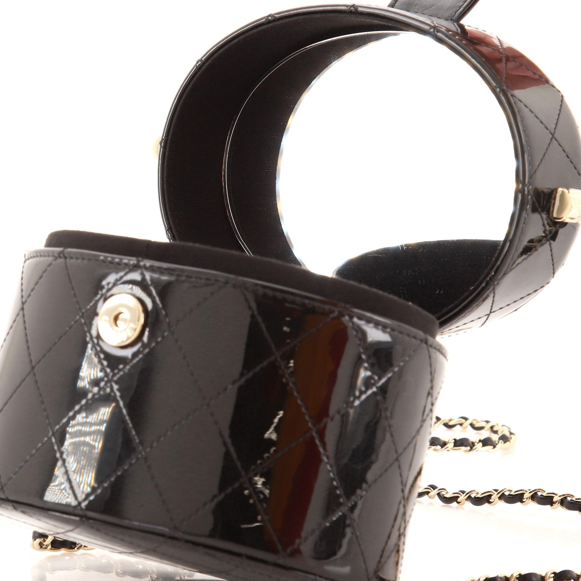 Chanel CC Allure Vanity Case with Chain Quilted Patent Small 3